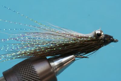 Fliegentom Streamer 3 Stück  Clouser Deep Minnow - weiß/dunkeloliv