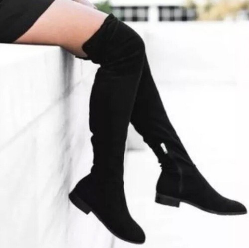 MARC FISHER HUMOR 2 BLACK FAUX SUEDE 