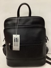 Ili New York Leather Adjustable Strap Backpack #6505 Black Nwt