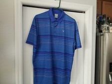 Callaway Mens Golf Opti-Dri Blue Size Large Short Sleeve Polo Shirt Stretch EUC
