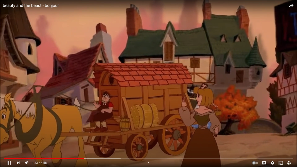 Sotheby's Beauty Beast 1991 Production Background animation cel