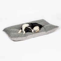 FLEECE DOG BED CUSHION - Danish Design Bobble Grey Deep Duvet Dog Bed - M & L