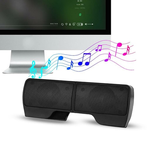 For PC Laptop Speakers USB Wired STEREO Portable Computer Desktop Sound Bar - Afbeelding 1 van 12