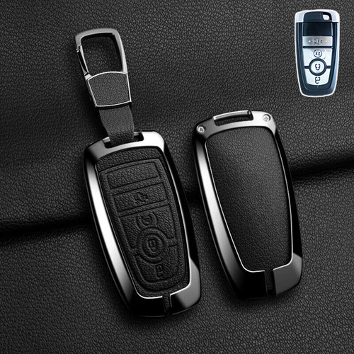Zinc Alloy Leather Car Key Fob Case Cover For Ford Focus Ranger Explorer Mustang - Picture 3 of 16