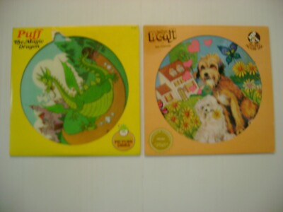 2 CHILDRENS PICTURE RECORDS - PUFF THE MAGIC DRAGON / BENJI AND HIS FRIENDS