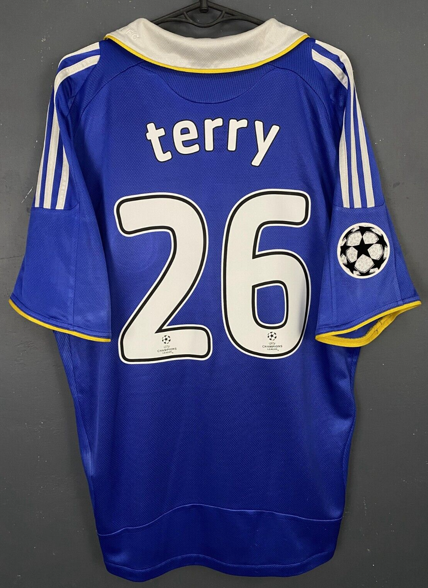 MEN'S FC CHELSEA 2007/2008 JOHN TERRY UEFA SOCCER FOOTBALL SHIRT