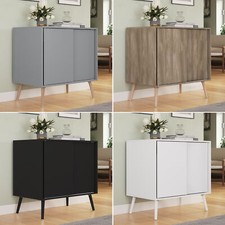 2-Door Sliding Chest Cabinet Sideboard Closet Storage Cupboard Organiser w/Legs