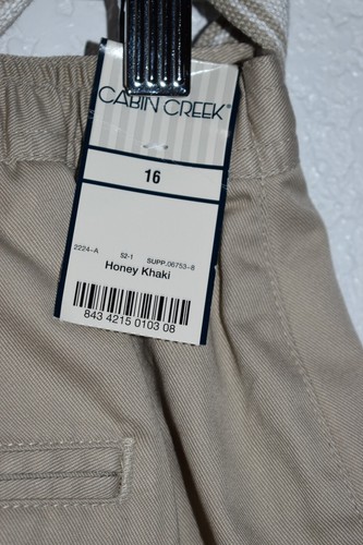 Cabin Creek donna 16 pantaloncini kaki cintura comodi elasticizzati in vita tasche NUOVI - Foto 15 di 16