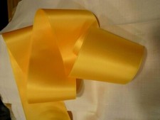 4" WIDE SWISS DOUBLE FACE SATIN RIBBON- MARIGOLD YELLOW