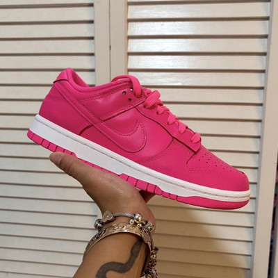 Nike Dunk Low Hyper Pink White Men's Athletic Sneakers Leather 2022 DZ5196-600
