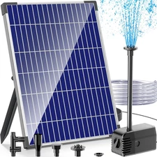 12W Solar Fountain Pump, Solar Powered Water Pump 160GPH Adjustable Flow, Solar