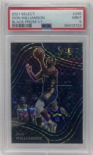 2021-22 Panini Select Zion Williamson #295 Black Prizm Courtside #1/1 PSA 9 SSP
