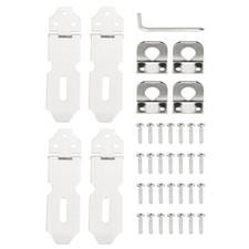 4 Pcs Stainless Steel Padlock Hasp, 4 Inch Lock Hasp Latch, Silver