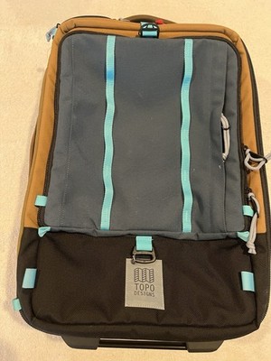 Topo Designs Global Travel Bag Roller  Tan And Blue- Used **no Backpack Straps