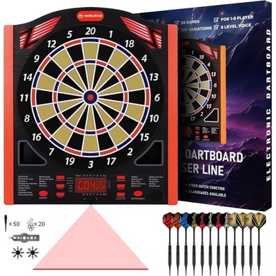 Elektronische Dartscheibe Profi Set mit Laser Wurfmarke bis 8 Spieler 12 Darts