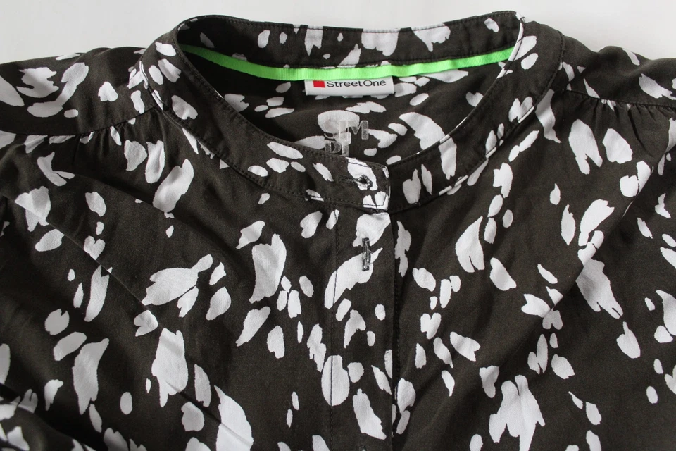 Street One Viskose Langarm Bluse Gr. 44 Olivgrün - Bild 4 von 4