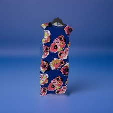 Tahari Levine Studio Women's Dress Size 4 Blue Floral Sleeveless Zip Closure