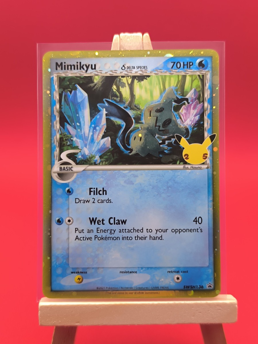 Mimikyu SWSH136 Celebrations Delta Ultra Rare Holo Promo