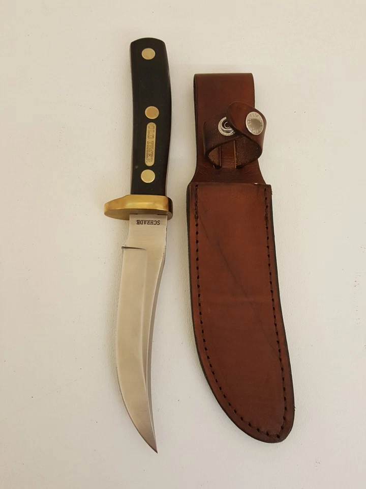 Schrade Old Timer 160 OT lâmina fixa faca de caça bainha de couro linda condição - Imagem 3 de 4