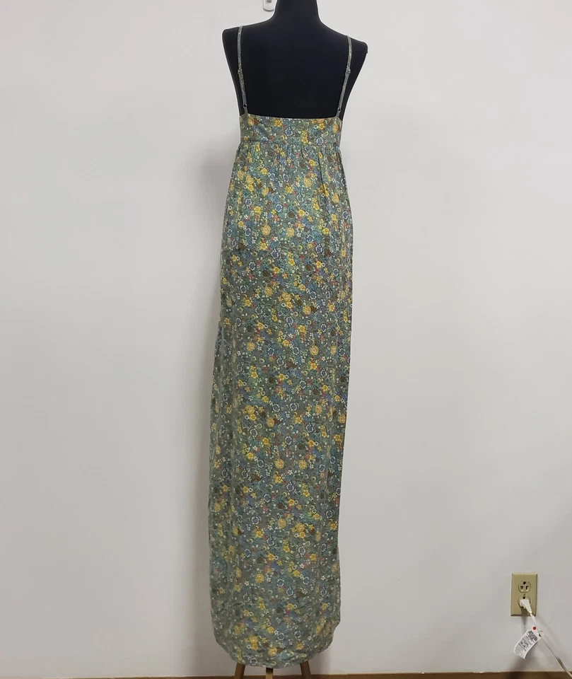 Maxi Vestido Natural Life Mujer Delicado Floral Sin Mangas Talla S Verde Boho Hippie Foto 3 de 4