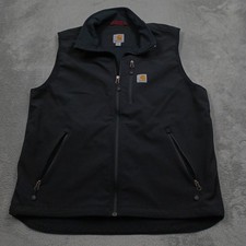 Carhartt Vest Mens Large Black Denwood Full Z...