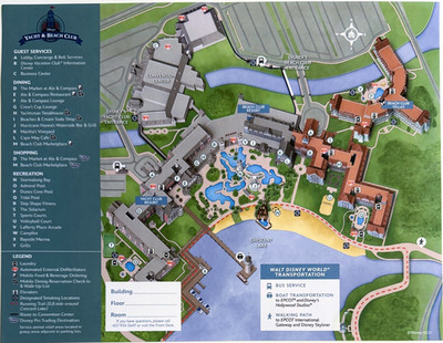 Walt Disney World Yacht and Beach Club Resort Map DVC Villas WDW 2026 EPCOT New