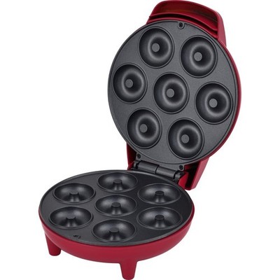 Courant Mini 7 Donuts Maker, Cool Touch housing, 750W, Non-stick Surface- Red