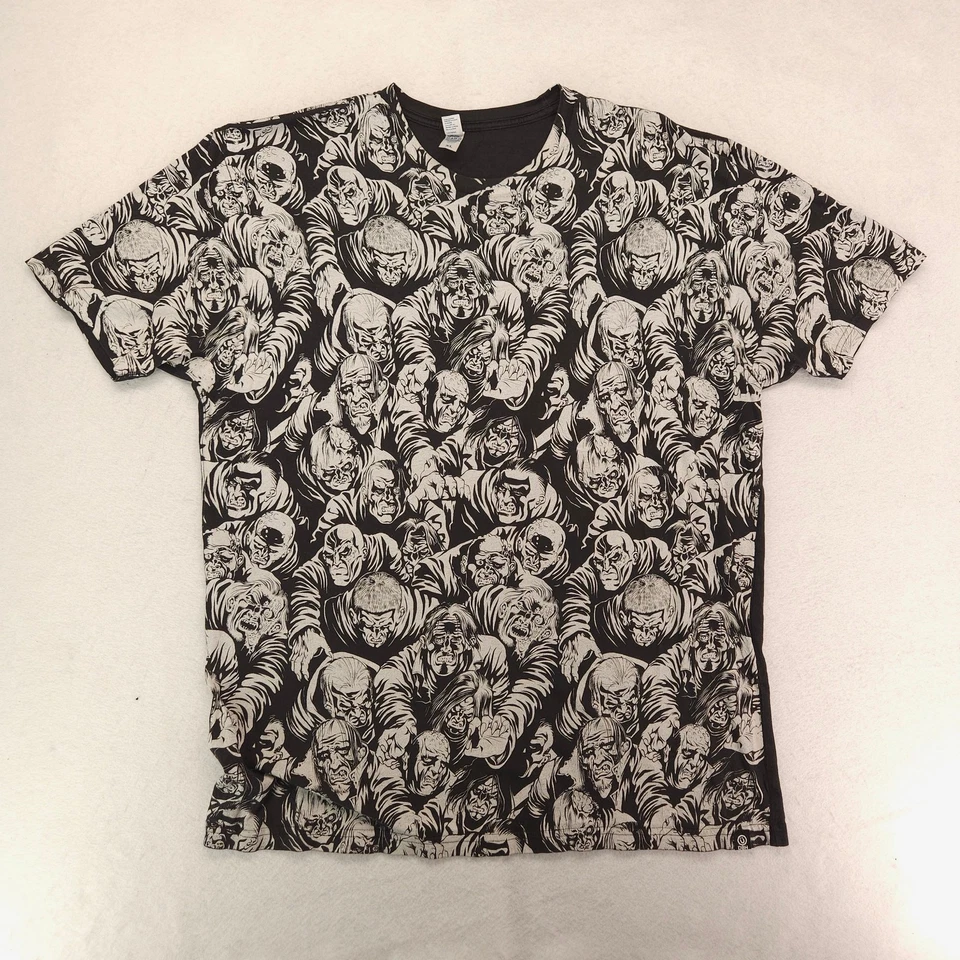 Camisa informal de cuello redondo con gráfico de manga corta Design to Humans para hombre talla XL negra Foto 2 de 4