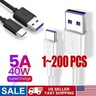 USB Type C Data Cable 5A Fast Charging USB-A to USB-C Charger lot Cord For Phone