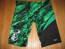 TYR Swimsuit JAMMER Size 34 Poly SWIM Suit SCHOOL TEAM UNIFORM LOGO
