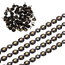 4Pcs Upholstery Nailhead Trim, 4 Meters Glossy Tacks Strips 11mm Black-Gold