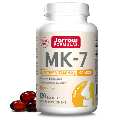 Jarrow Formulas Mk7 Promotes Bone Health Soft Gels Capsules, 90mg - 120 Count