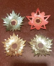 Vintage NOMA Kristolite Metal Christmas Tree Light Reflectors Lot of 4