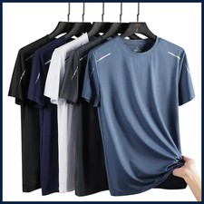 Men's Running Quick Drying T-shirts Breathable Hiking Fishing Tees.