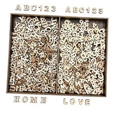 592 Pieces 1/2 Inch Mini Wooden Alphabet Letters and Unfinished Wood Numbers