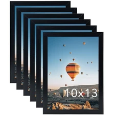JCJMY 10x13 Picture Frame Set of 6 Black for Wall Hanging, Wall Mounting Hori...