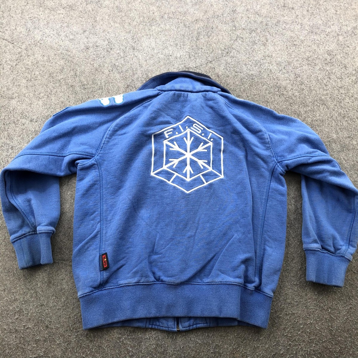 新品タグ付き Kappa イタリアチームモデル トップス Kappa Jacket Youth 10 Years 140cm Italia Blue FISI Full Zip