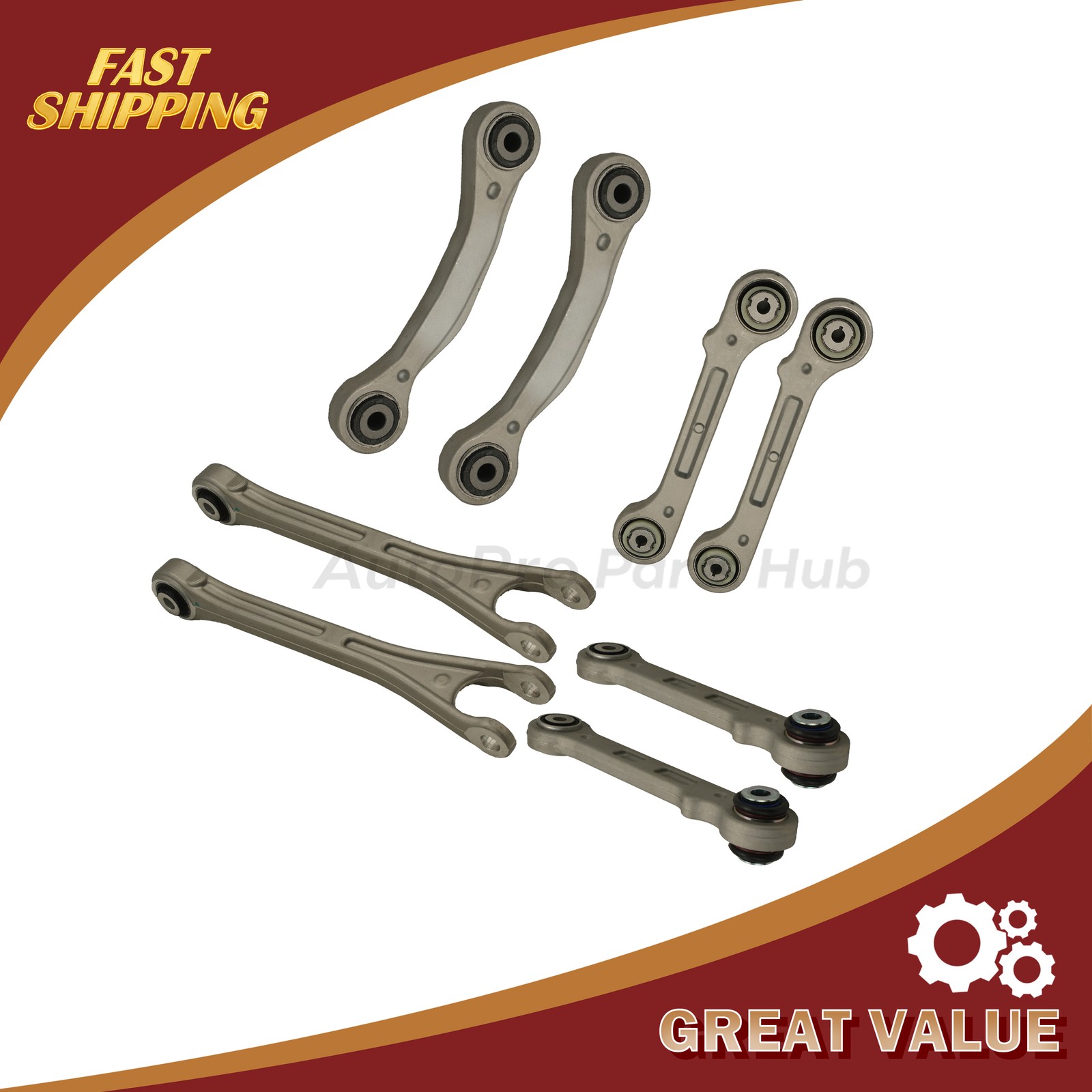 NEW 8PCS Fits 2017+ Maserati Levante Rear Suspension Control Arm Kit