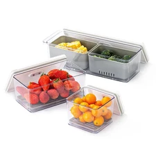 The Stackable Produce Saver Set keeps fruits and vegetables fresh longer. Wit...
