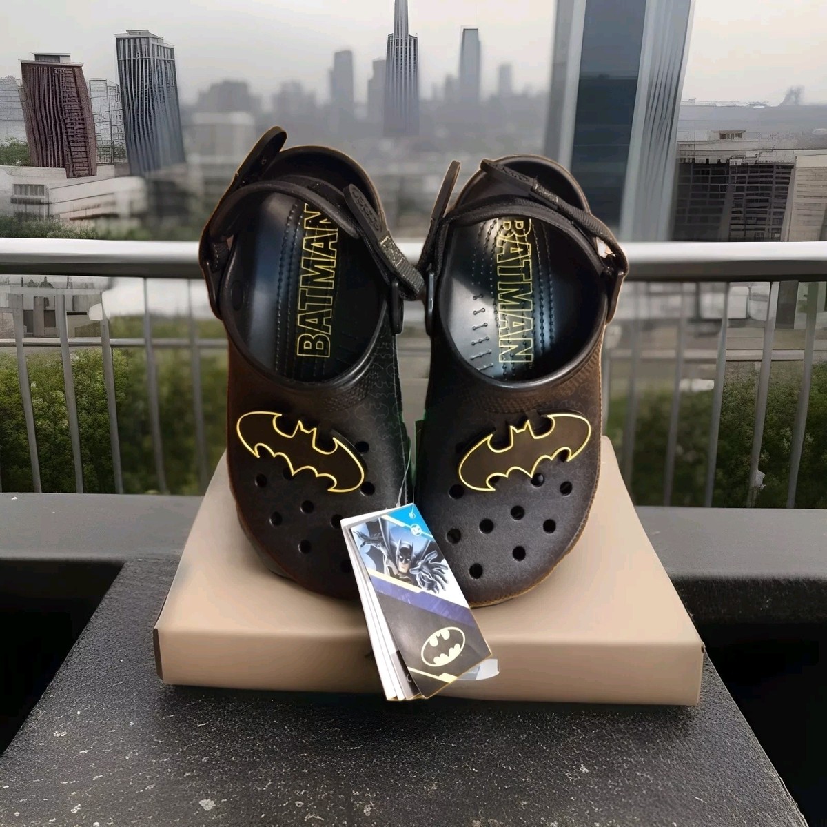 New Batman Unisex Crocs Clogs with Adjustable Strap Men 6 