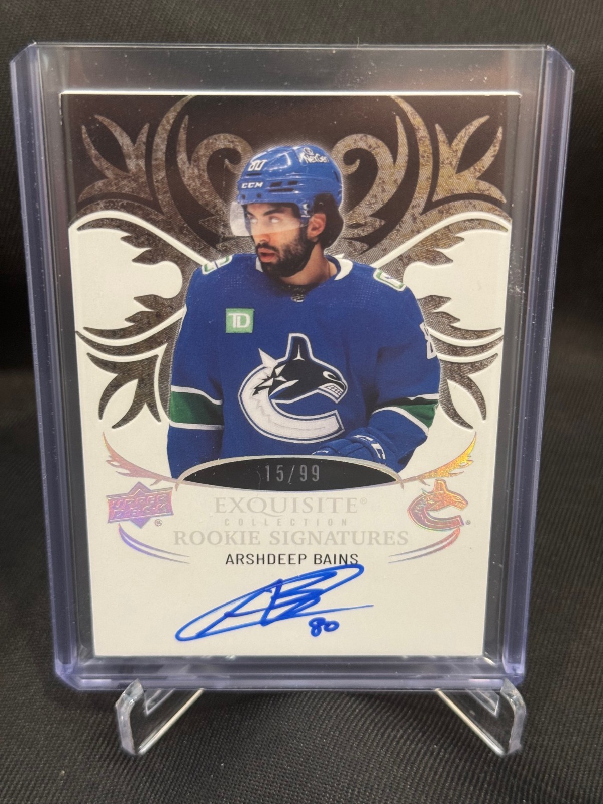 2024-25 UD ICE EXQUISITE ARSHDEEP BAINS RC SP ROOKIE AUTOGRAPH AUTO #15/99