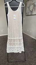 Michael Kors White Crochet Maxi Dress Size M