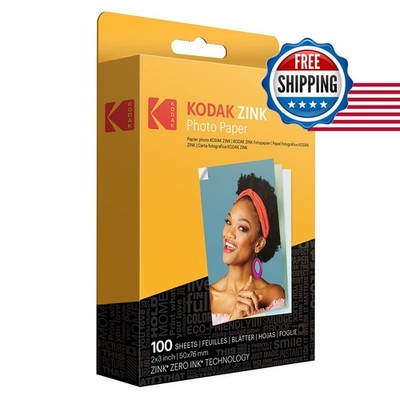 KODAK 2x3 ZINK Photo Paper 100 Sheets for Kodak Step, Step Slim, Printomatic