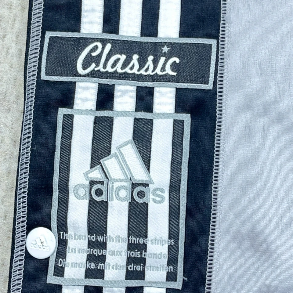 复古 Y2K 阿迪达斯运动裤男式 30x29 灰色黑色分离宽松 Dazzle Shinny — 第 4/4 张图片