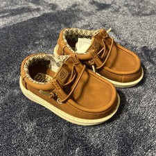 Hey Dude Wally Toddler Classic Brown Leather Look Size C6 New Without Box