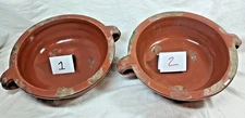 Cazuela bowls (2), Portuguese terra cotta, each 4x10. DS07