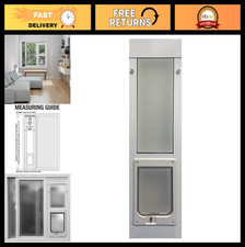 Adjustable Aluminum Vertical Sash Window Pet Door for Cats, Fits 43.875"-46.5" W