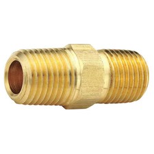 Parker L216p-8-6 Hex Nipple Brass Hex Nipple, 1/2 In Male Npt X 3/8 In Male Npt