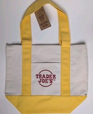 Trader Joe  s Mini Canvas Tote Bag - Yellow Free Shipping 