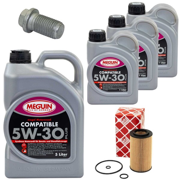 MotoröL Filter Set 5W-30 Plus Meguin 8 Liter + Schraube FüR Mercedes M-Klasse-image